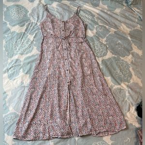 Floral button-up midi dress